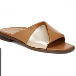 Vionic Miramar Women's Comfort Slide Sandal Sz 11 Tan and Gold